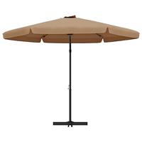 VidaXL Parasol met stalen paal 300 cm taupe - thumbnail