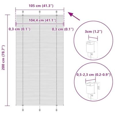 Pliss rolgordijn 105x200cm stofbreedte 104,4cm petrol groen