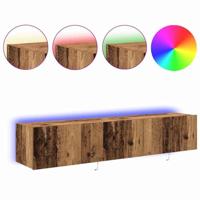 Tv-wandmeubels 2 st met LED 80x35x31 cm oud houtkleurig - thumbnail