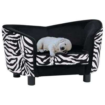 VidaXL Hondenbank 68x38x38 cm pluche zwart VidaXL Hondenbank 68x38x38 cm pluche zwart