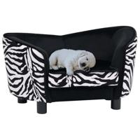 VidaXL Hondenbank 68x38x38 cm pluche zwart - thumbnail