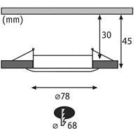 Paulmann Nova Inbouwlamp voor badkamer Set van 3 stuks LED LED 18 W IP44 IJzer (geborsteld) - thumbnail