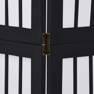 Kamerscherm met 4 panelen massief paulowniahout zwart