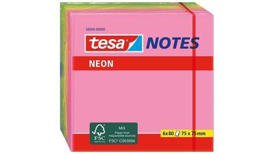 tesa Plaknotitie 56004-00-00 75 mm x 75 mm Pink, Geel, Groen 480 vellen