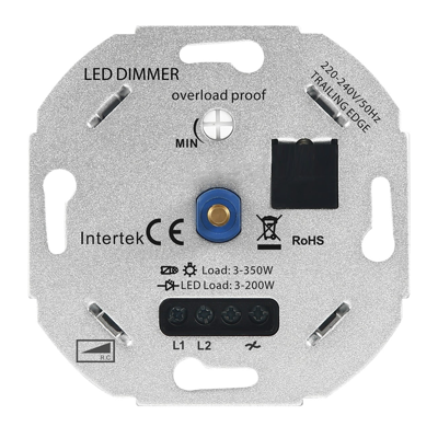 LED Dimmer Inbouw - 3-200 Watt - Geschikt voor fase afsnijding - trailing edge - Geschikt voor alle merken afdekmateriaal - Universeel