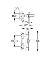 GROHE Grohtherm-800 Cosmopolitan badkraan thermostatisch met omstel en koppelingen chroom 34766000 - thumbnail