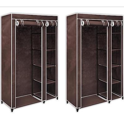 Kledingkasten stof bruin 2 st