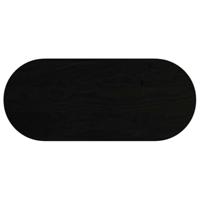 Tafelblad 140x60x2 cm ovaal massief eikenhout donkerbruin - thumbnail
