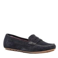 Hush Puppies suède mocassins donkerblauw - thumbnail