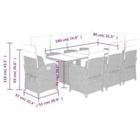 9-delige Tuinset poly rattan zwart - thumbnail