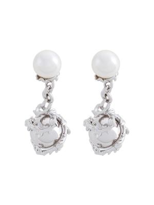 Kasun London orb & pearl cufllinks - Metallic