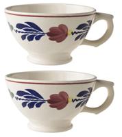 Boerenbont grote Soepkom met oor 13cm set van 2 stuks - thumbnail