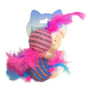 Nobleza Katten speelballetjes met veren - 2 Stuks - thumbnail