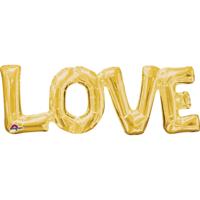 Amscan folieballon Love 63 x 22 cm goud - thumbnail