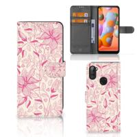 Samsung Galaxy M11 | A11 Hoesje Pink Flowers - thumbnail