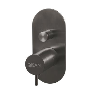 Inbouwkraan Qisani Flow Thermostatisch 2-weg Ovaal Geborsteld Gun Metal Inbouwkraan Qisani Flow Thermostatisch 2-weg Ovaal Geborsteld Gun Metal