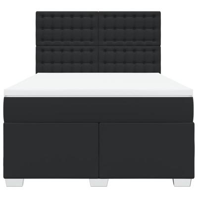 Boxspring met matras kunstleer zwart 140x200 cm - thumbnail