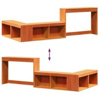 Nachtkastje met bureau 222x107x75 cm grenenhout wasbruin - thumbnail