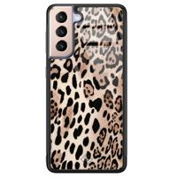 Samsung Galaxy S21 glazen hardcase - Golden wildcat - thumbnail