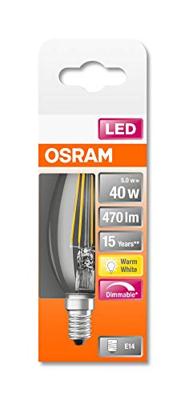 OSRAM HOMELIGHTING 4058075437043 LED-lamp Energielabel F (A - G) E14 Kaars 4.8 W = 40 W Warmwit (Ø x l) 35 mm x 97 mm 1 stuk(s)