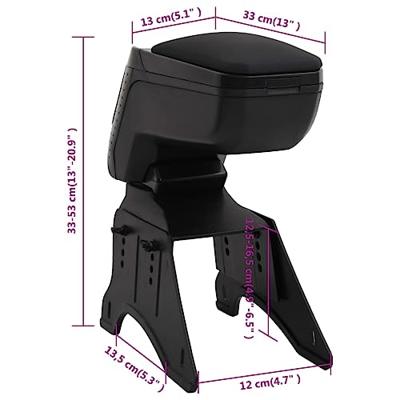 Armsteun universeel 13x33x(33-53) cm ABS zwart Armsteun universeel 13x33x(33-53) cm ABS zwart