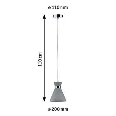 Paulmann Verve 70890 Hanglamp LED E27 20 W Beton-grijs, Chroom Paulmann Verve 70890 Hanglamp LED E27 20 W Beton-grijs, Chroom