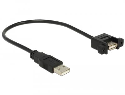 Delock 85462 USB-kabel USB 2.0 USB-A stekker, USB-A bus 0.25 m Zwart Vergulde steekcontacten Delock 85462 USB-kabel USB 2.0 USB-A stekker, USB-A bus 0.25 m Zwart Vergulde steekcontacten