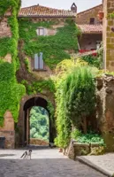 Alexsar Art Tuindoek groen pleintje 90x140cm - thumbnail