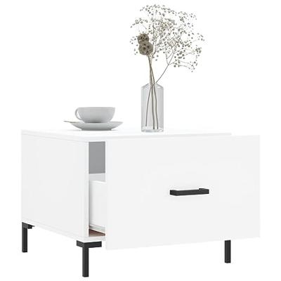 Salontafel 50x50x40 cm bewerkt hout wit Salontafel 50x50x40 cm bewerkt hout wit