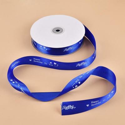 Engelse letter gekleurde gedrukte linten gift boeket linten bowknot bloemen verpakking Ribands grootte: 90m x 2.5 cm willekeurige kleur levering (Sa