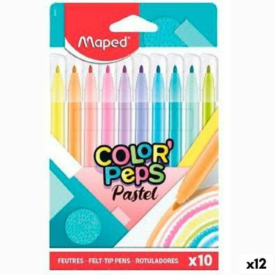 Set Viltstiften Maped Color' Peps Multicolour 10 Onderdelen (12 Stuks)