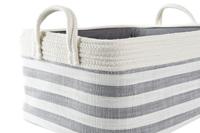 Mandenset DKD Home Decor Strepen Grijs Katoen (40 x 30 x 23 cm) (2 Onderdelen) - thumbnail