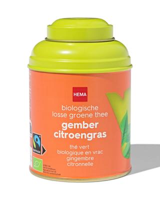 HEMA Bio groene thee gember-citroengras 75gr in blik