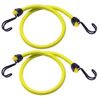Masterlock Set of 2 bungees 100cm - colour : yellowdouble reverse hook - 3022EURDAT - thumbnail