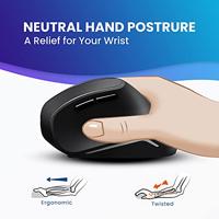 Perixx Perimice-715 II Ergonomische muis Radiografisch Optisch Zwart 5 Toetsen 2000 dpi Ergonomisch - thumbnail