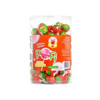Hirsch Super Bubble Lolly Strawberry, 100 stuks, pot van 1,7 kg - thumbnail