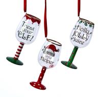 Ornament glas wijn 3 stuks l12.5cm Kurt S. Adler - Kurt s adler - thumbnail