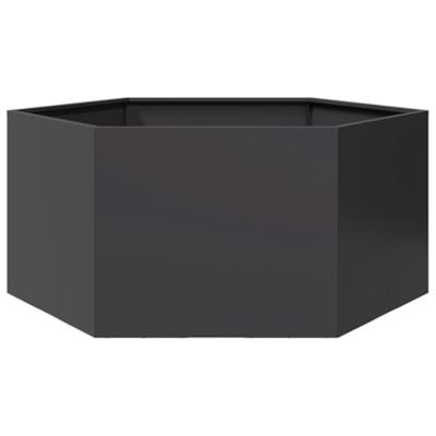VidaXL Plantenbak zeshoek 104x90x45 cm staal zwart VidaXL Plantenbak zeshoek 104x90x45 cm staal zwart