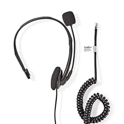 NEDIS PC-Headset In-ear Mono RJ9 Inklapbare Microfoon 2,20 m Zwart 2,20 m Zwart Verstelbaar