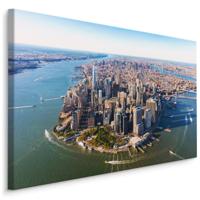 Schilderij - Zicht op New York van boven, Manhattan, Premium Print - thumbnail