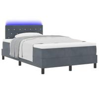 Boxspring bed met matras Donkergrijs 120 x 200 cm Fluweel - thumbnail