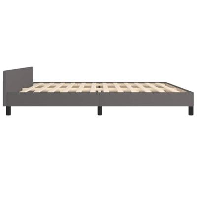 Bedframe met hoofdbord kunstleer grijs 200x200 cm Bedframe met hoofdbord kunstleer grijs 200x200 cm