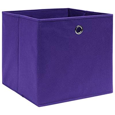 VidaXL Opbergboxen 10 st 32x32x32 cm stof paars