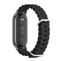 By Qubix - Ocean siliconen bandje - Zwart - Compatible met Xiaomi Smart Band 8 & 9 - Compatible Xiaomi bandje - thumbnail