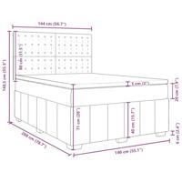 Boxspring met matras stof donkerbruin 140x200 cm - thumbnail