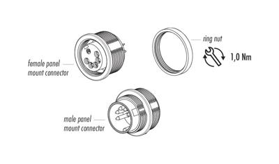 binder 09-0307-00-03 Ronde connector Flensstekker Totaal aantal polen: 3 Serie (ronde connectoren): 581 1 stuk(s)