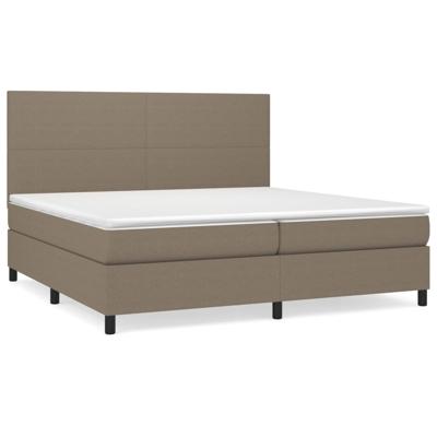 Boxspring met matras stof taupe 200x200 cm