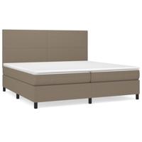 Boxspring met matras stof taupe 200x200 cm - thumbnail