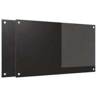 VidaXL Keuken achterwand 2 pcs zwart 90 x 50 cm gehard glas - thumbnail