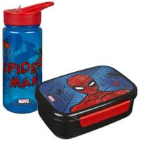 Spiderman Broodtrommel en Drinkfles Rood/Zwart/Blauw - thumbnail